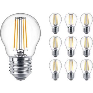 Fordelspakke 10x Philips Master Value LED Lustre E27 Kugle filament klar 3.4W 470lm - 927 ekstra varm hvid | bedste farvegengivelse - dæmpbar - erstatter 40W