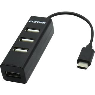 Eletra USBC-USB 2.0 Hub 4 Ports bk ➞ På lager - klar til levering og afhentning
