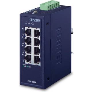 PLANET ISW-800T netværksswitch Ikke administreret L2 Fast Ethernet (10/100) Blå