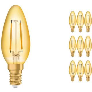 Fordelspakke 10x Ledvance Vintage 1906 LED E14 Kerte guld 1.5W 120lm - 824 ekstra varm hvid | erstatter 15W