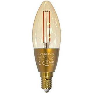Link 2 Home Link2Home E14 WiFi LED-filamentlampe Smart lyspære Dæmpbar, hvidt lys med bredt spektrum, Alexa- og Google stemmestyring