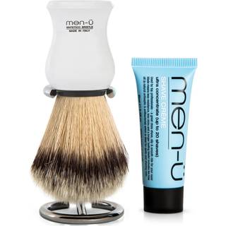 men-ü Barberkost og chromholder Premier - Hvid (Synthetic Fibre)