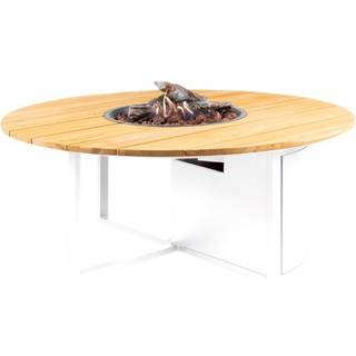 Cosiloft 120 Round Pejsebord - Teak / Hvid