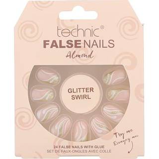 Kunstige negle Almond Glitter Swirl (På lager i butik)