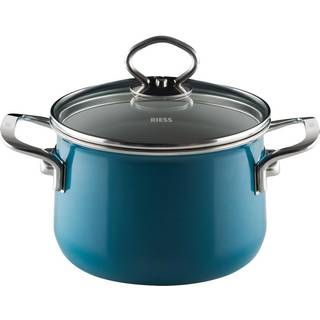 Riess Nouvelle Aquamarin extra stark Fleischtopf 16 cm / 2,0 L - Emaille - Blau