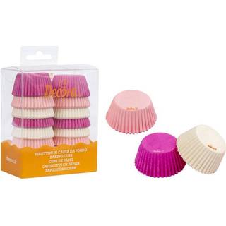 Mini muffinsforme lyserøde og hvide - ekstra tykt papir 200 stk