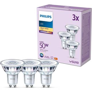 Fordelspakke 3x Philips LED Spot GU10 PAR16 5W 355lm 36D - 827 Ekstra Varm Hvid