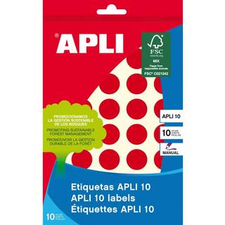 Apli farvedots Ø19mm rød 320stk