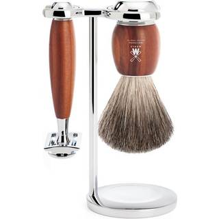 Mühle Barbersæt med DE-skraber, Barberkost og Holder, Vivo, Blommetræ