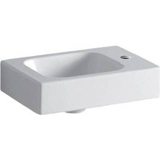 Geberit iCon håndvask: Hvid, B=38cm, H=13.5cm, T=28cm, Hanehul=Til højre, Overløb=Uden