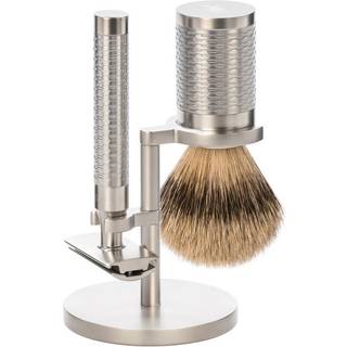 Mühle Barbersæt med DE-skraber, Barberkost og Holder, Rocca, Rustfrit stål - Mat finish