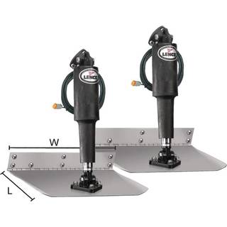 Elektrisk trimplanssæt til påhængsmotor &amp; indenbordsmotor Lenco, 12 x 30" (30 x 76 cm), til både 34 - 54 fod (10.36 - 16.46 meter), 12 V, aluminium, med trimplan + cylindre