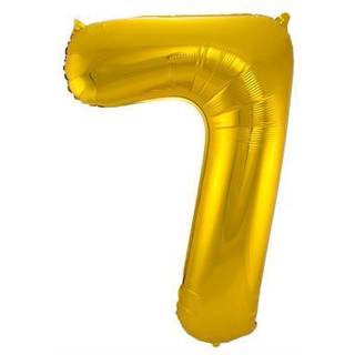 7 Formet Nummer Folieballon (Guld, 86 cm)
