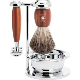 Mühle Barbersæt med DE-skraber, Barberkost, Holder og Skål - Vivo i Blommetræ