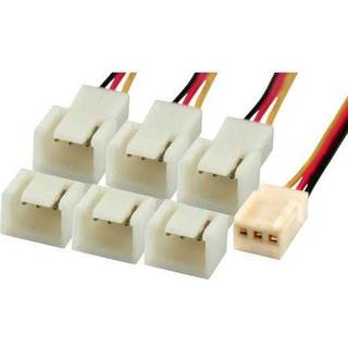 Intern splitter adapter - 1 x 3 pin til 6 x 3 pin blæser stik