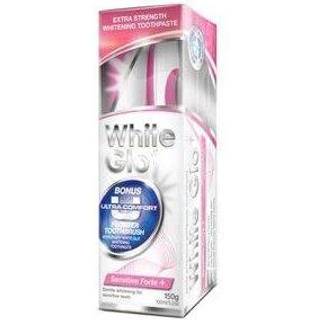 Tandblegning Tandpasta + Tandbørste Følsomme Tænder White Glo Sensitive Forte+