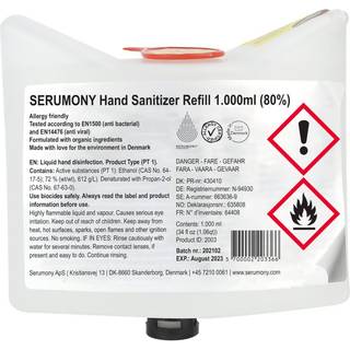 Serumony flydende hånddesinfektion 80% ethanol 1 liter