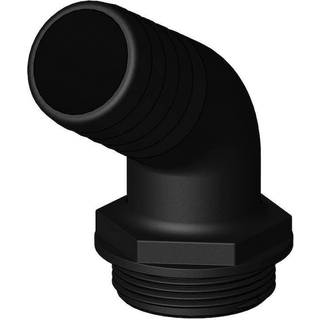 Slangnippel TruDesign Aquavalve Tails, komposit, vinklet 120°, 1 1/2" G (BSP) (udvendig) til 1 1/2" (38 mm) slange, sort