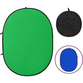 2-i-1 oval fotobaggrund 200x150 cm grøn og blå