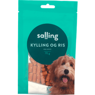 Godbidder m. kylling og ris (På lager i varehus)