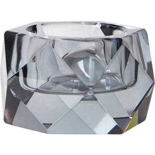 Krystal fyrfadsstage 6x4 cm glas mørk grå