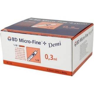 BD Micro Fine 0,30 ml Sprøjte m. kanyle (100 stk)