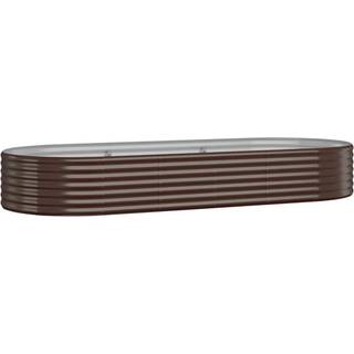 plantekasse 249x100x36 cm pulverlakeret stål brun