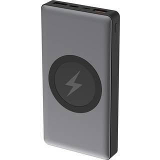 PLATINET Powerbank 10000 mAh Dual Input + Trådløs Qi Opladning - Sølv