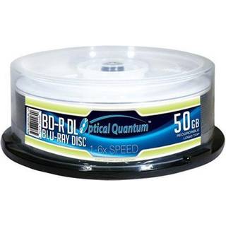 Optisk kvante 50 GB 6x Blu-Ray Double Layer Recordable Disc BD-R DL Logo Top 25-Disc Spindle OQBDRDL06LT-25