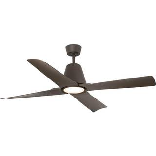 Typhoon L loftventilator, LED lampe IP44 brun