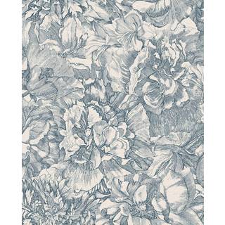 Flower Sketch - White / Blue