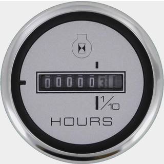 Timetæller Veethree Argent, dugfri, Ø52 mm, 12 V, sølv/sort/hvid, 10000 timer