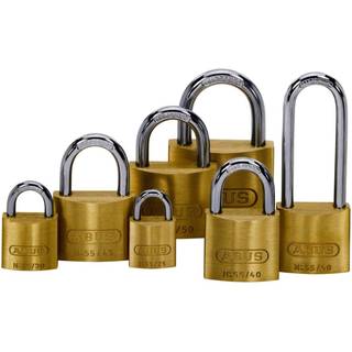Hængelås ABUS 55/40, Ø6 mm, ens låsning, messing, 2-pak