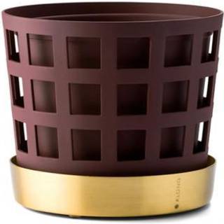 Klong Trio Square Krukke Mørkerød Ø12 Cm / Small - Krukker Messing Mørk Rød - 31700R