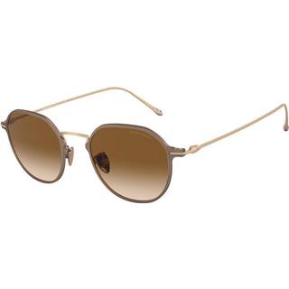 Giorgio Armani Mand AR6138T 334051 Solbriller Titanium Brun Brun Pillow Normal Skygge