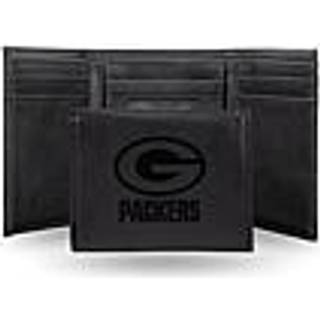 Rico Industries Unisex Laser indgraveret trifold tegnebog Green Bay Packers 3,25 x 4-tommer sort