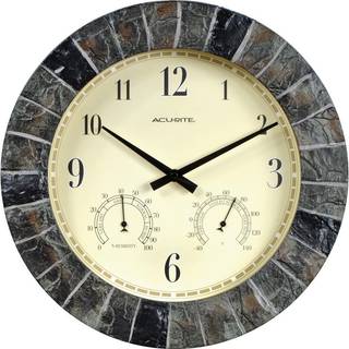 Acurite 02418 14-tommer faux-skifer indend?rs/udend?rs v?gur med termometer Hygrometer