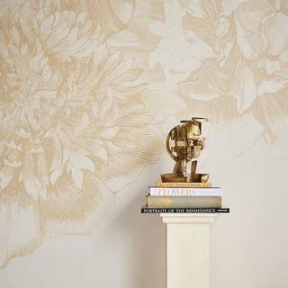 väggbild Flower Fall gold - 307405