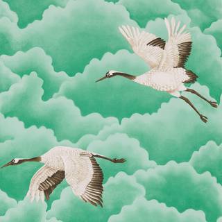 Cranes In Flight Emerald - HGAT111233