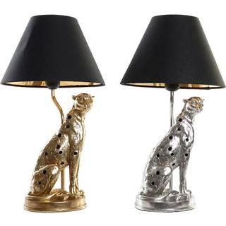 Bordlampe DKD Home Decor Sølvfarvet Sort Gylden 26 x 26 x 46 cm Harpiks 220 V 50 W (2 enheder)