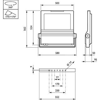 Philips LED Projektør ClearFlood BVP650 Aluminium 300W 37270lm 70x21D - 740 Kold Hvid | IP66 - Symmetrisk