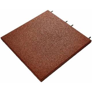 RIAS UniSoft gummiflise med monteringsdyvler, rød - 50 x 50 x 3 cm