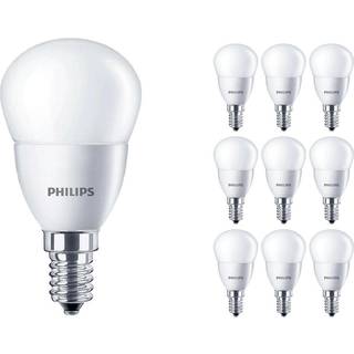 Fordelspakke 10x Philips Corepro LED Lustre E14 Kugle matt 5W 470lm - 827 ekstra varm hvid | erstatter 40W