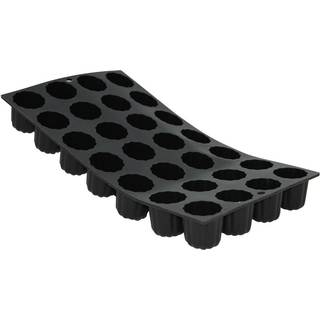 de Buyer Moulflex Silikonform für 28 geriffelte Mini-Bordelais - mit Antihaft-Eigenschaften - Schwarz