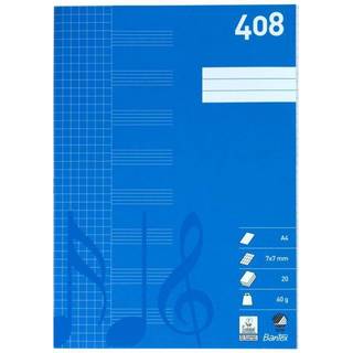 Bantex skolehæfte A4 408 nodepapir blå