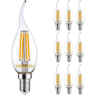 Fordelspakke 10x Noxion Lucent LED E14 Kerte filament klar 4.5W 470lm - 827 ekstra varm hvid | dæmpbar - erstatter 40W