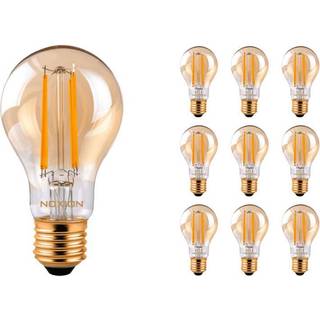 Fordelspakke 10x Noxion Lucent filament LED E27 Pære Rav 7.2W 630lm - 822 ekstra varm hvid | dæmpbar - erstatter 50W