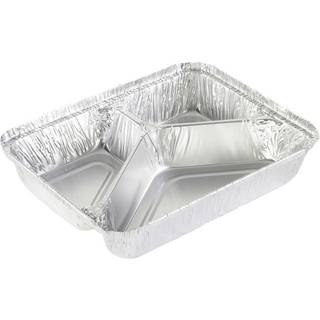 Aluminiumsbakke med 3-rums 990ml 227 x 178 x 39mm sølv