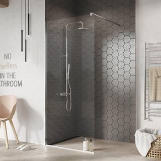 Strømberg Font Walk-in brusevæg i klar glas - 80 cm
