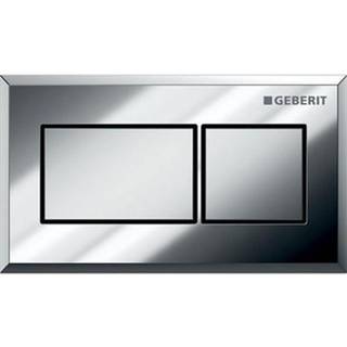 Geberit fjernbetjent skyllestyring square design, pneumatisk, til dobbeltskyl, indbygget betjening: blankforkromet, matforkromet